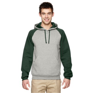 Jerzees NuBlend Color Block Raglan Hooded Sweatshirt