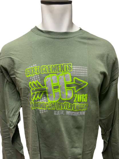 Vintage 2013 Bret Clements Green Long Sleeve T-Shirt