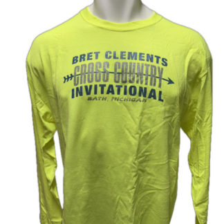 Vintage 2021 Bret Clements Safety Green Long Sleeve T-Shirt
